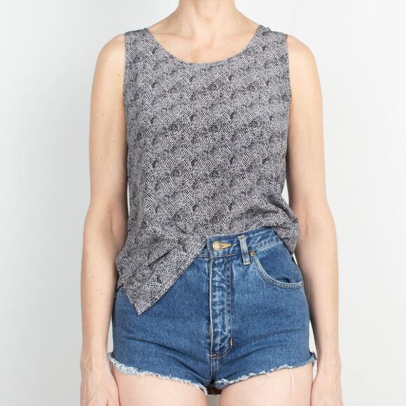Vintage Bloomingdale's Silk Printed Sleeveless Tank Top Size S - Picture 1 of 6